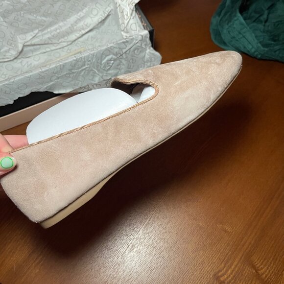 Birdies Flats, The Starling 9.5 Latte Tan Suede Loafer Flat Slip On. NWT in Box - Picture 4 of 5
